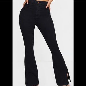 Shape Black Split Hem Flared Jeans